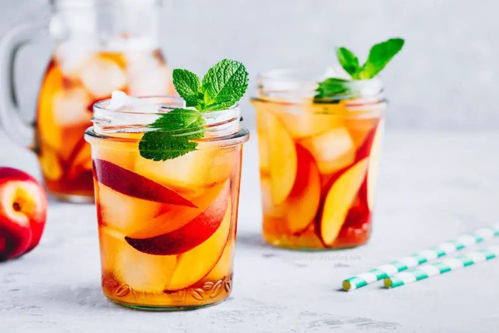 Mint Infused Water with Peaches