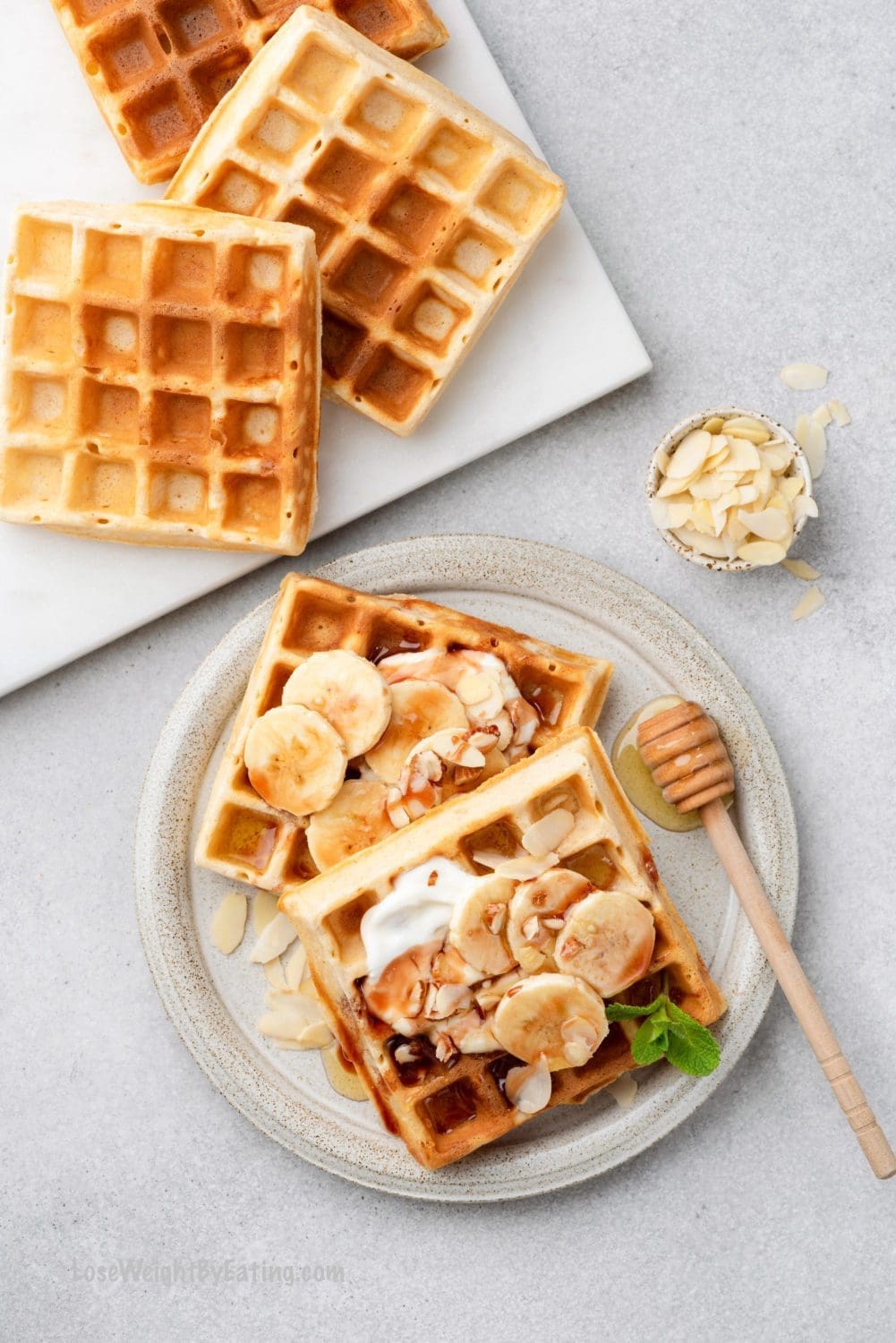 Peanut Butter Banana Waffles Recipe