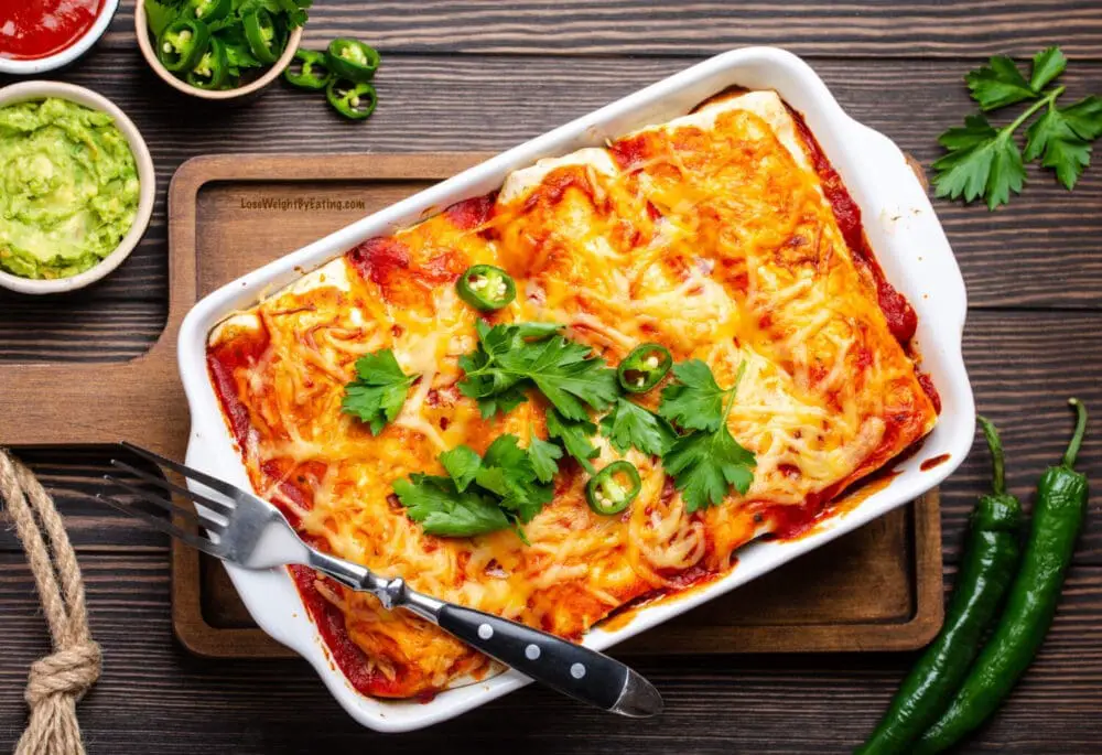 Low Calorie Chicken Enchiladas