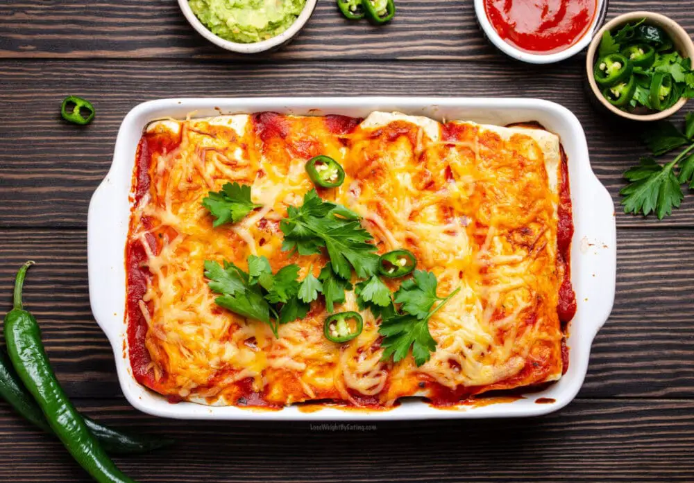 Low Calorie Chicken Enchiladas