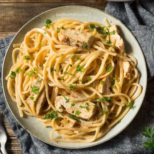 Low Calorie Fettuccine Chicken Alfredo Recipe