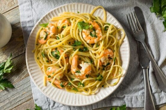 Healthy Shrimp Scampi Pasta