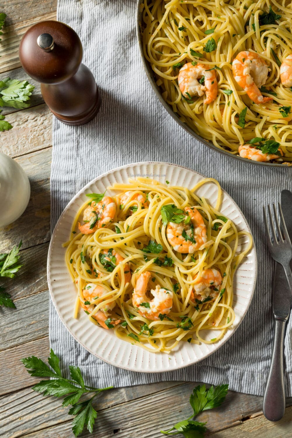 Healthy Shrimp Scampi Pasta