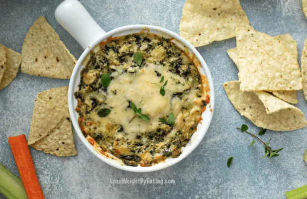 Low Calorie Baked Artichoke Spinach Dip Recipe