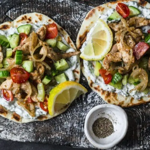 Greek Chicken Gyros Recipe with Tzatziki Sauce