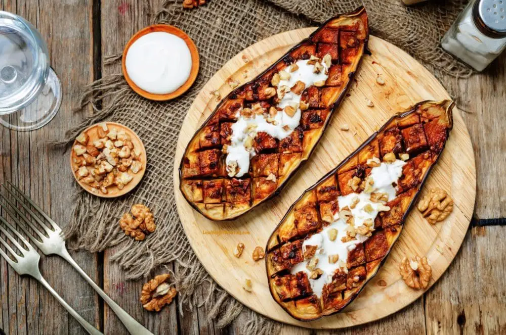 Roasted Eggplant with Greek Yogurt and Walnuts