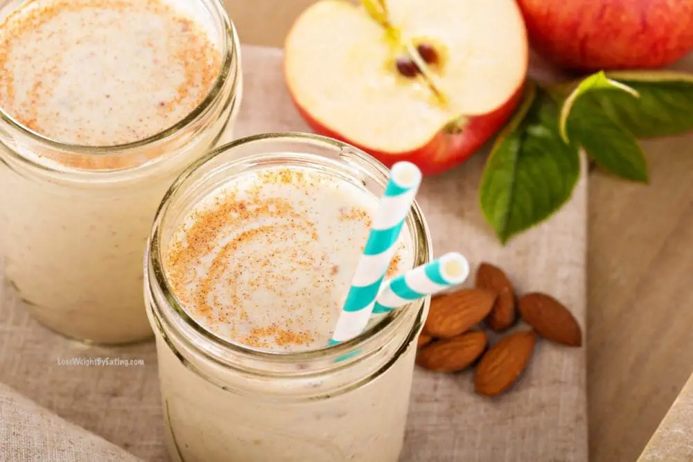 Low Calorie Caramel Apple Protein Smoothie for Weight Loss