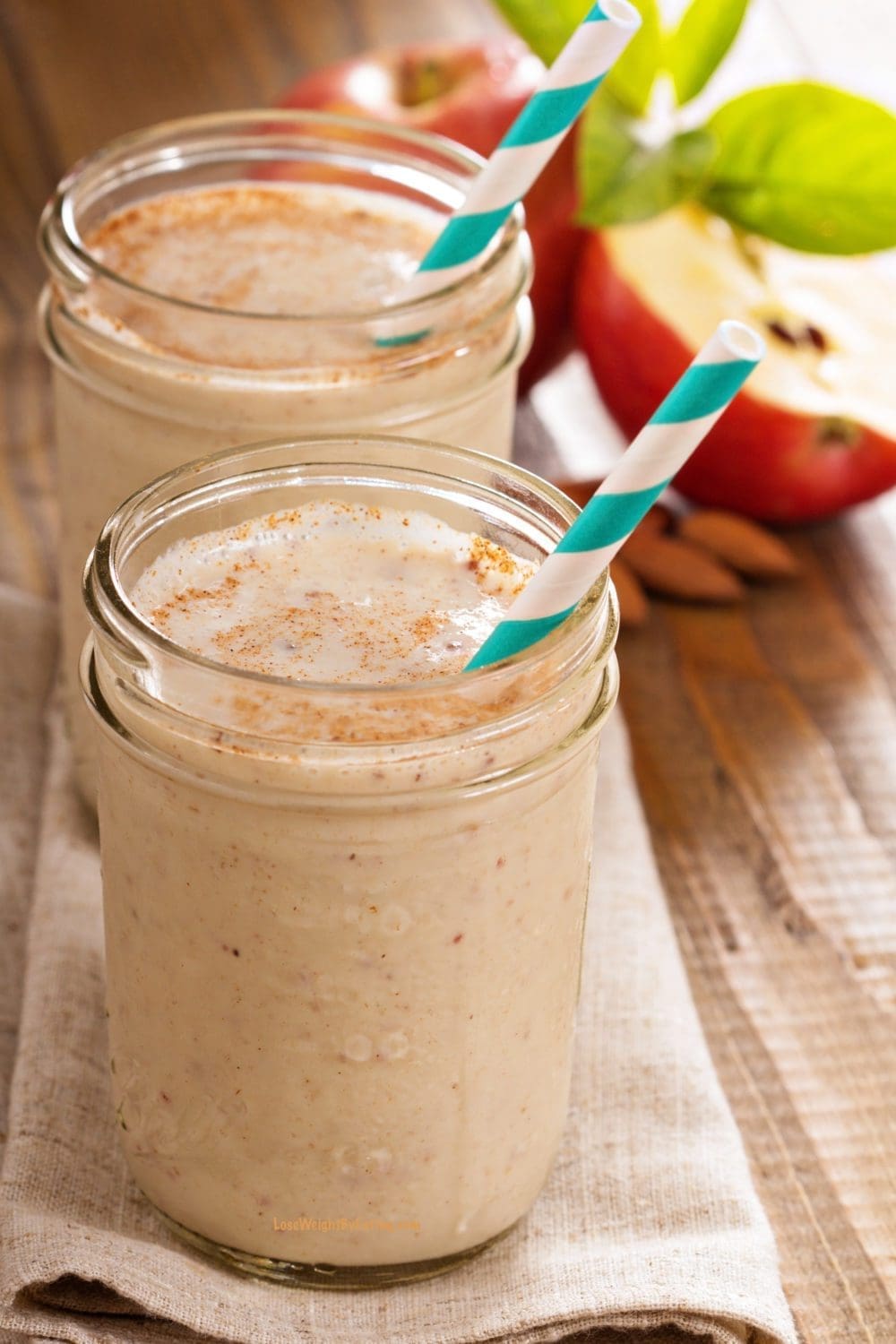 Low Calorie Caramel Apple Protein Smoothie for Weight Loss