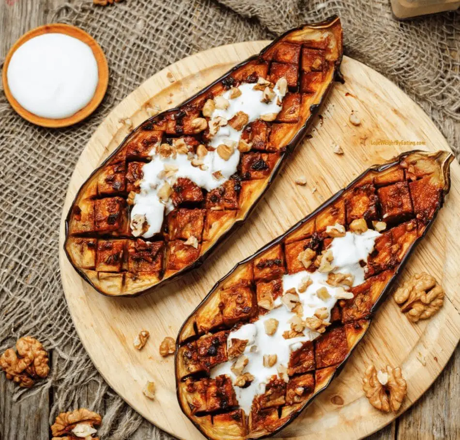 Roasted Eggplant with Greek Yogurt and Walnuts