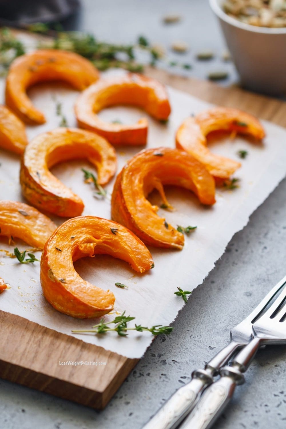 Garlic Thyme Roasted Pumpkin Slices