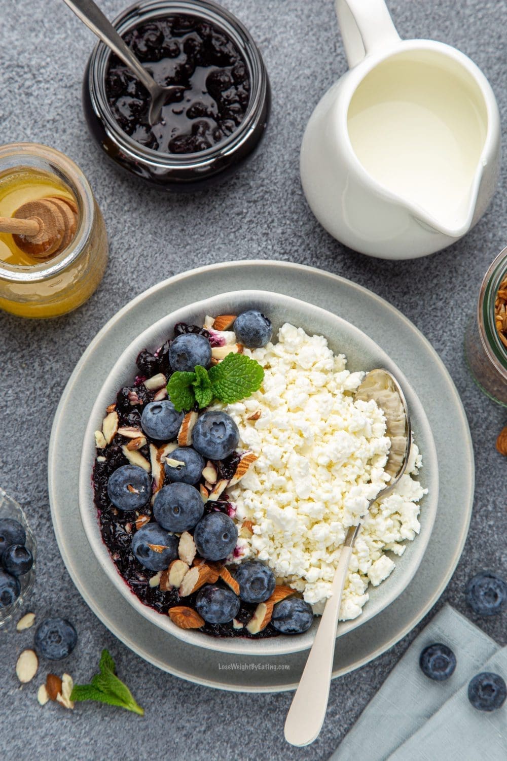 Blueberry Almond Cottage Cheese Protein Snack