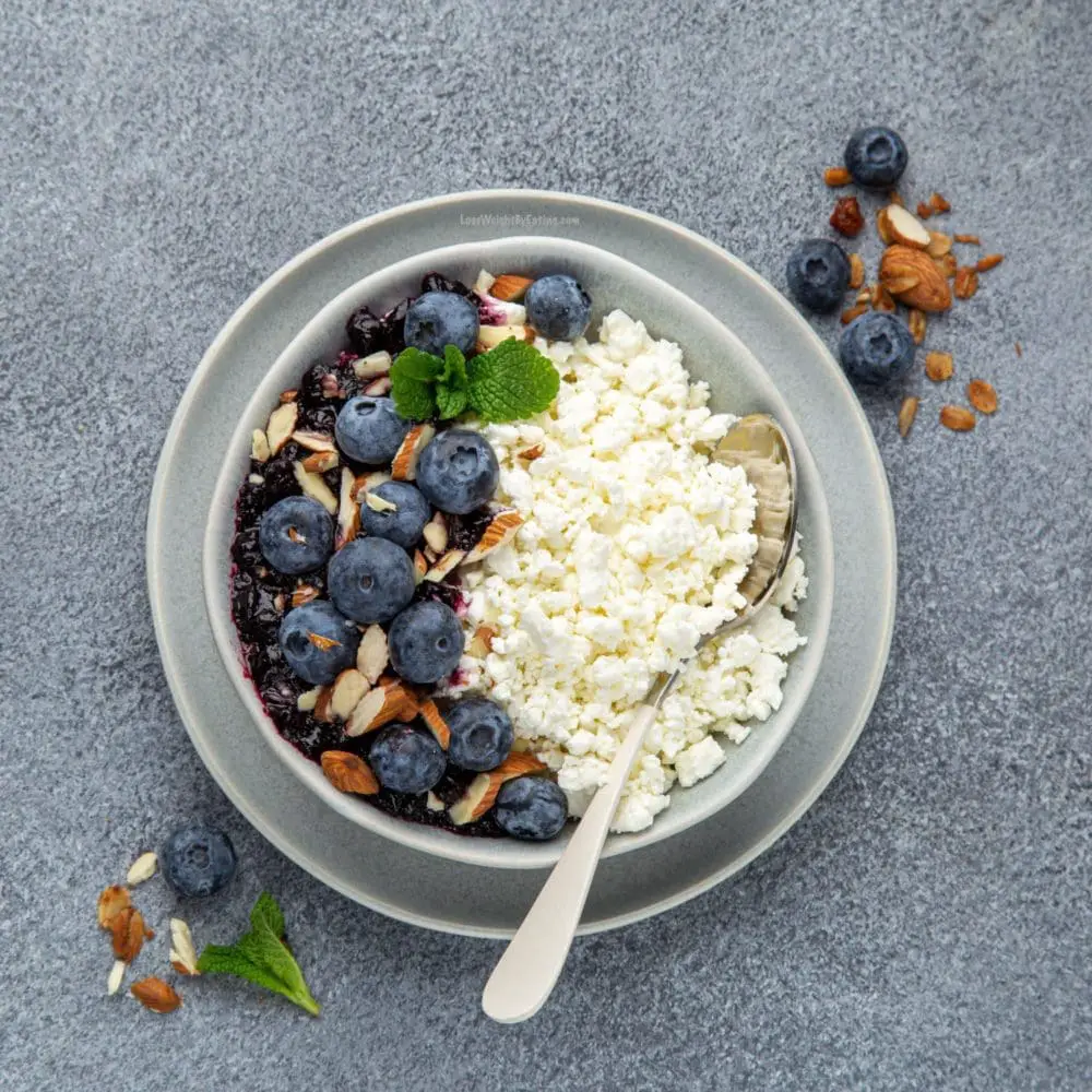 Blueberry Almond Cottage Cheese Protein Snack