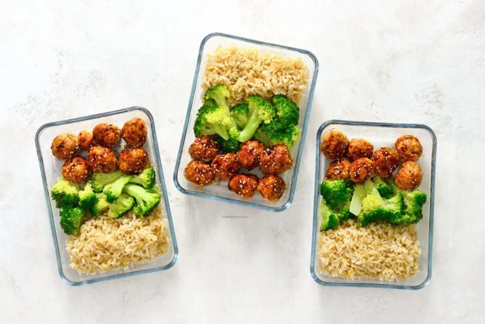 Teriyaki Turkey Meatball Meal Prep for Lunch