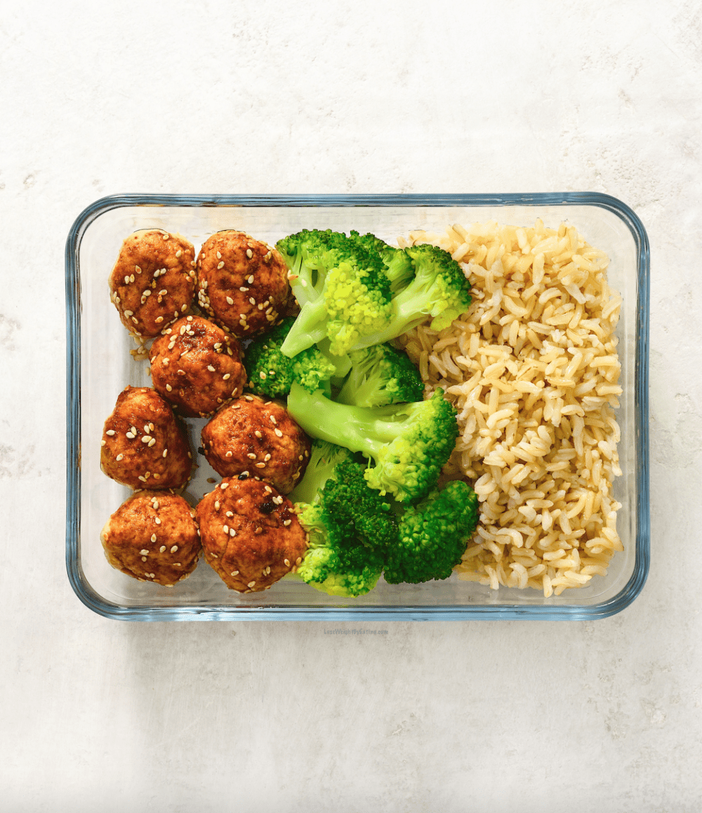 Low Calorie High Protein Turkey Meatball Meal Prep 