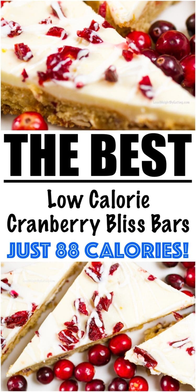 Low Calorie Cranberry Bliss Bars Recipe