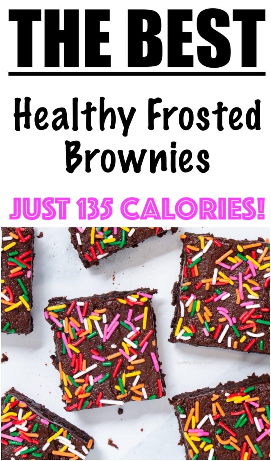 Healthy Brownies with Frosting and Sprinkles