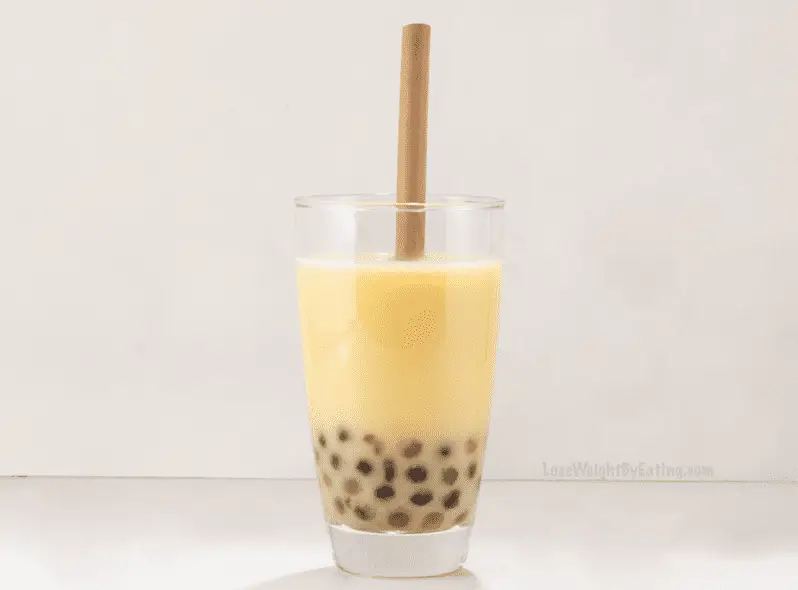 Mango Green Tea Boba Drink