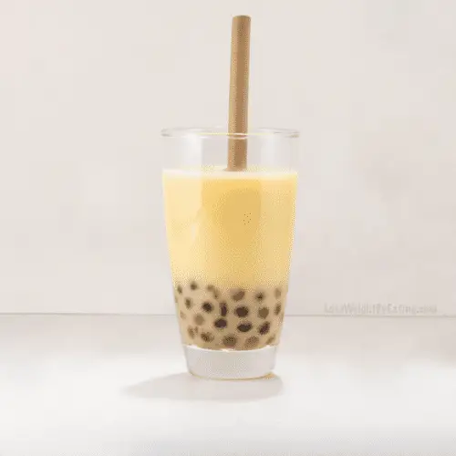 Mango Green Tea Boba Drink