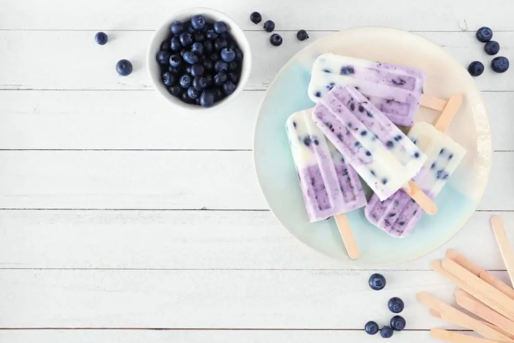 Healthy Yogurt Blueberry Popsicles