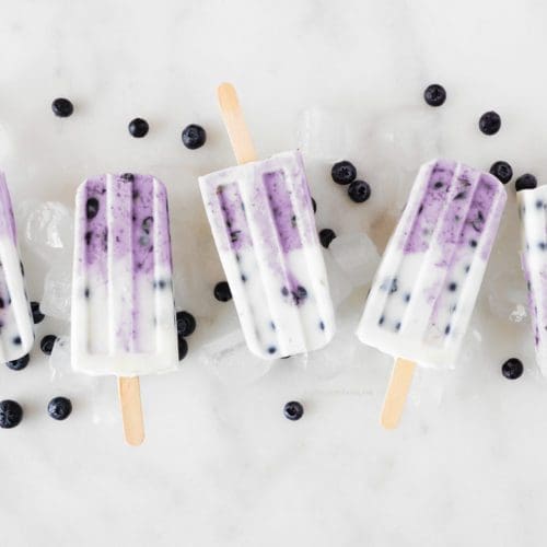 Healthy Yogurt Blueberry Popsicles