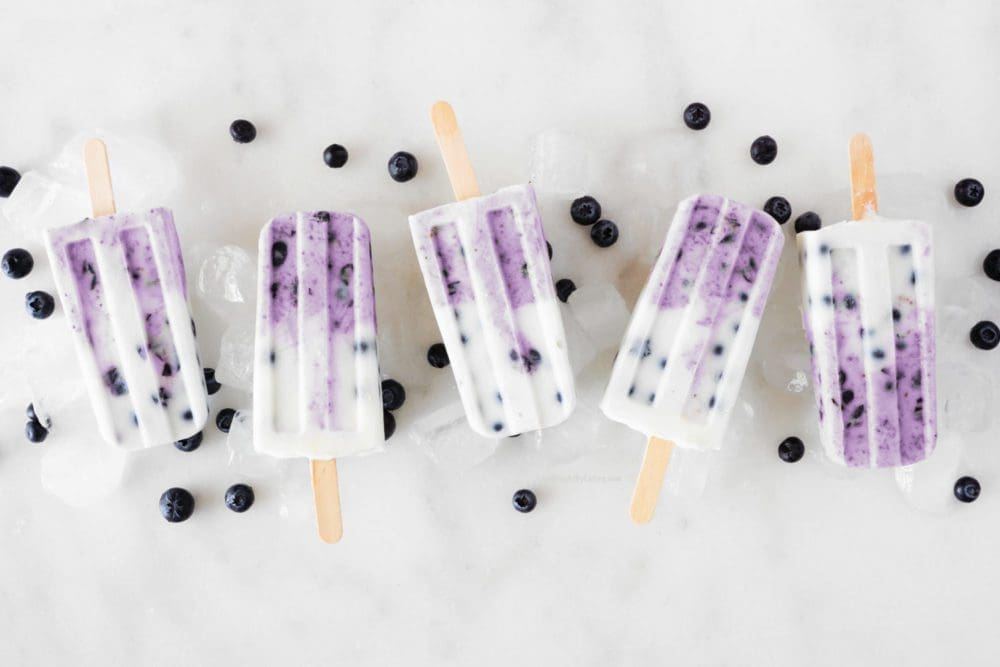 Healthy Yogurt Blueberry Popsicles