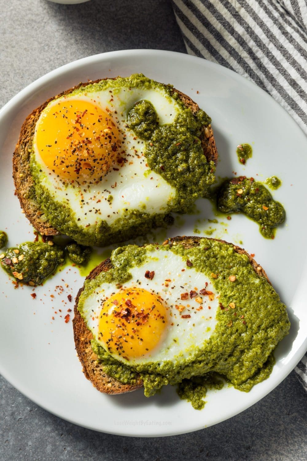 Healthy Pesto Egg Toasts