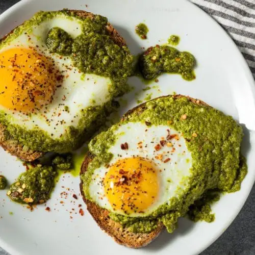 Healthy Pesto Egg Toasts