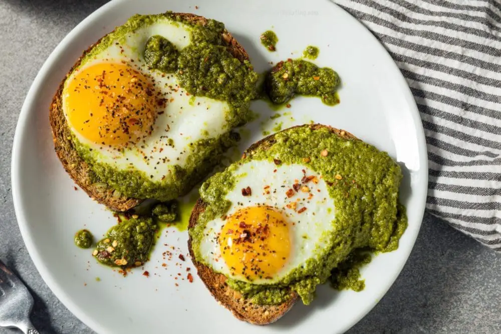 Healthy Pesto Egg Toasts