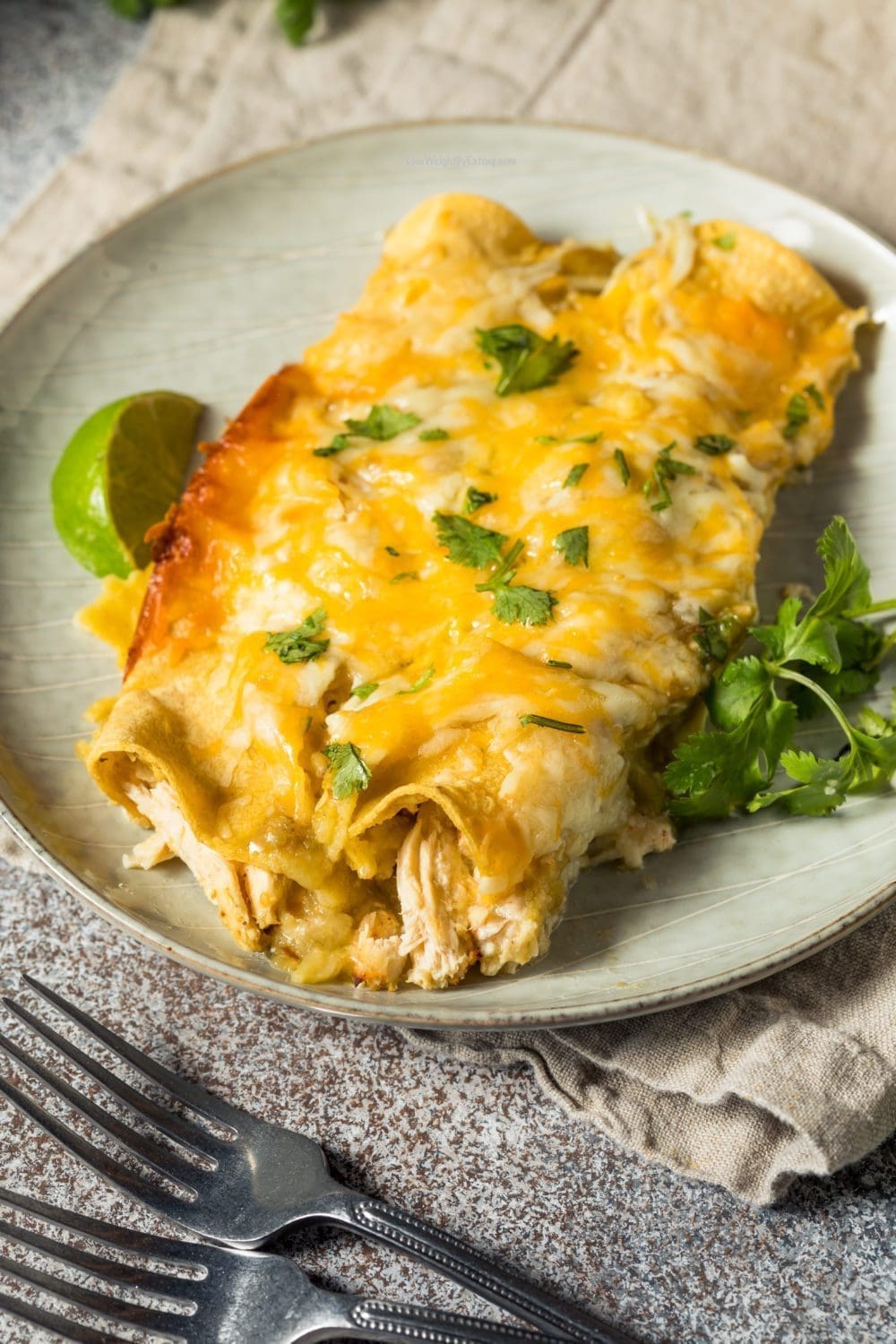 Healthy Green Chicken Enchiladas