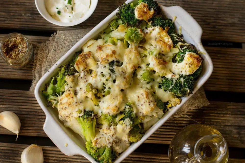 Roasted Cauliflower and Broccoli Casserole