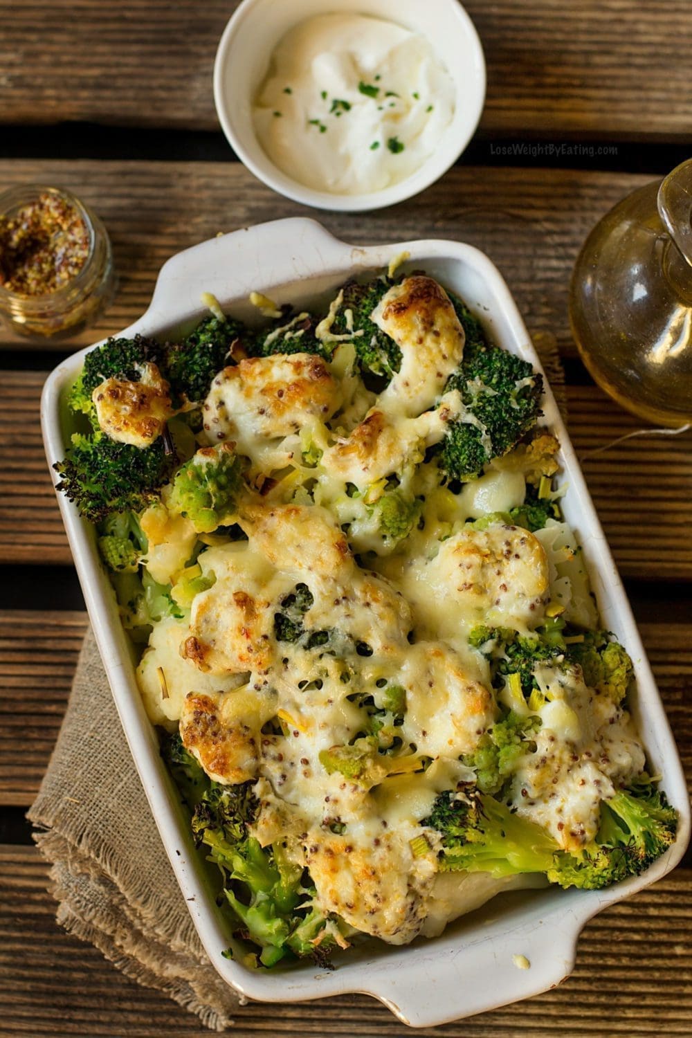 Roasted Cauliflower and Broccoli Casserole