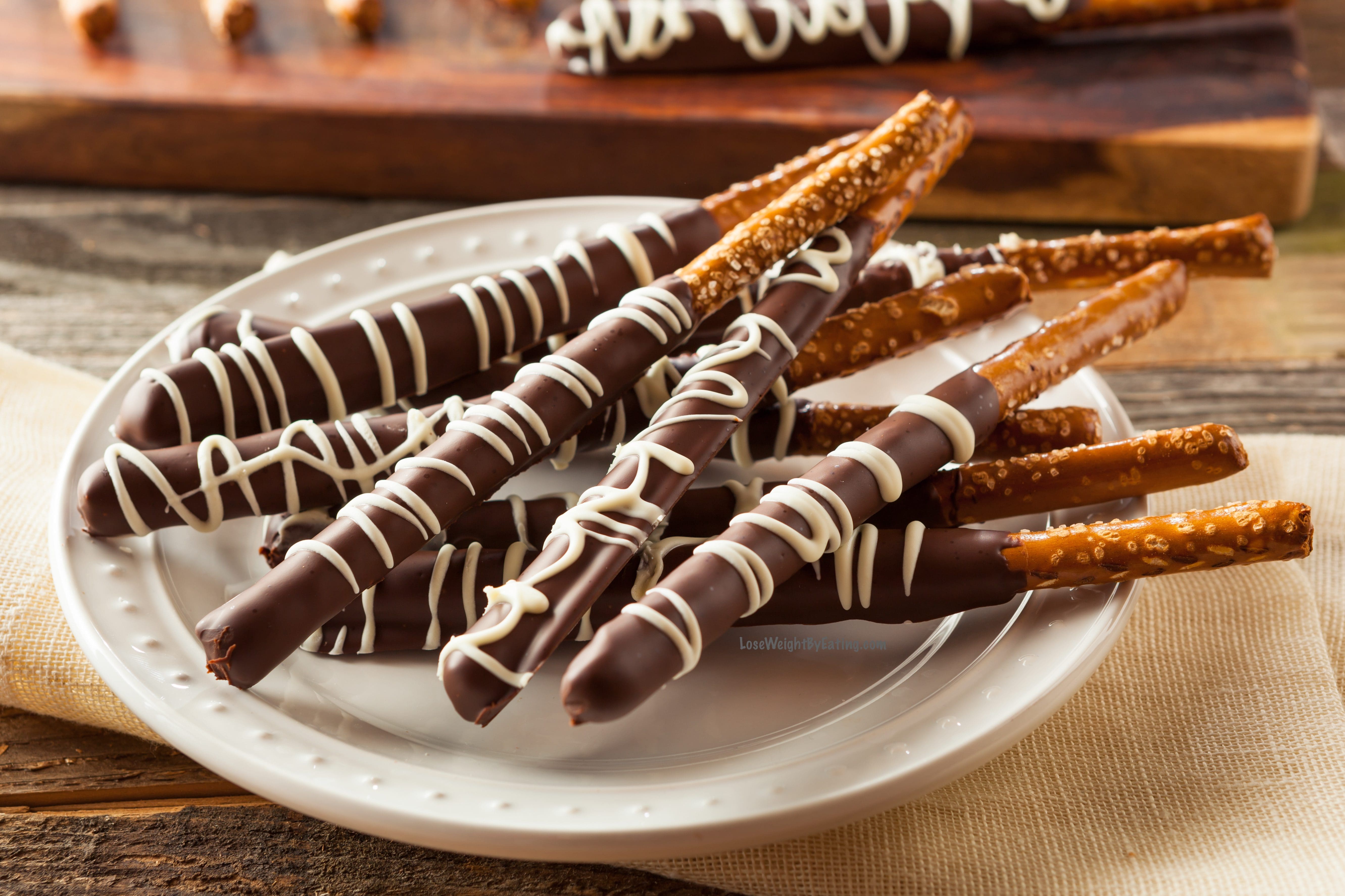 Low Calorie Chocolate Covered Pretzels - Lose Weight By Eating