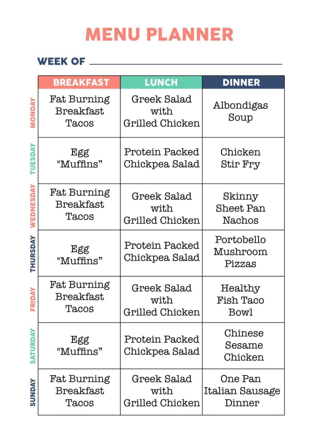 Weight Loss Meal Plan