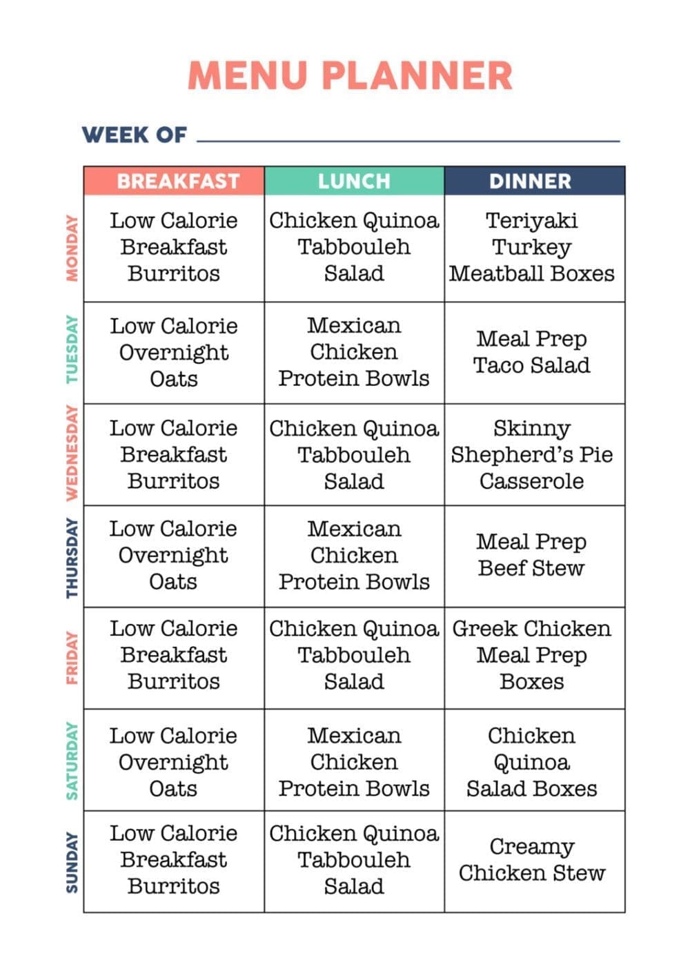 Weight Loss Meal Plan