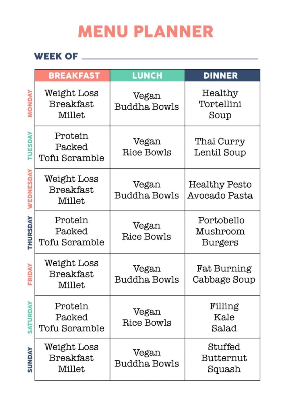 Weight Loss Meal Plan