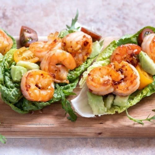 Low Calorie Lettuce Shrimp Wraps