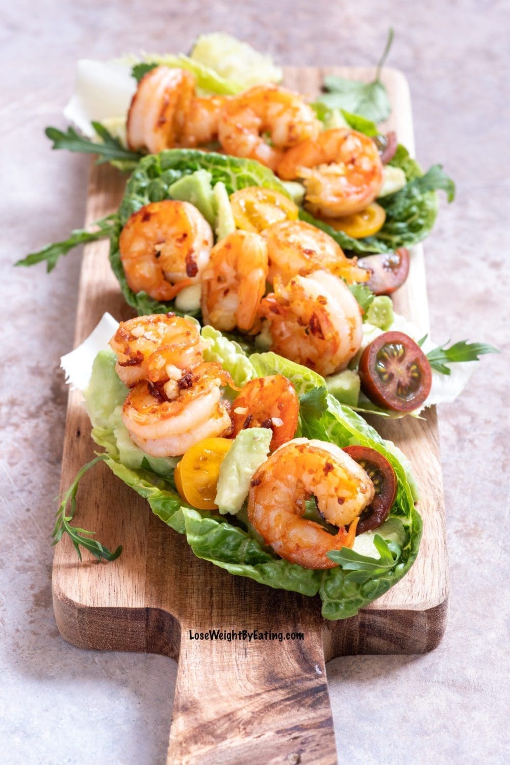 Low Calorie Lettuce Shrimp Wraps