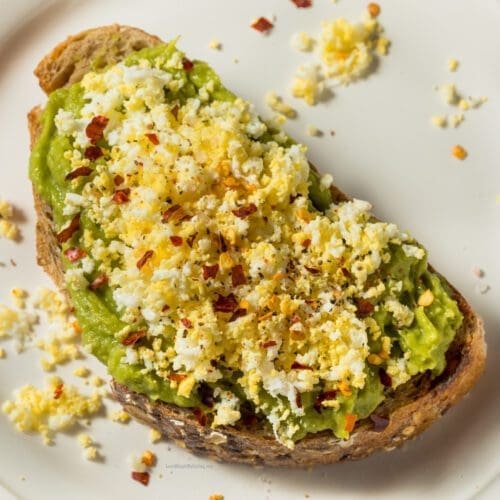 low calorie grated egg avocado toast