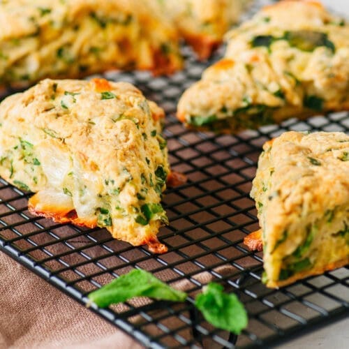 Healthy Feta Spinach Savory Scones