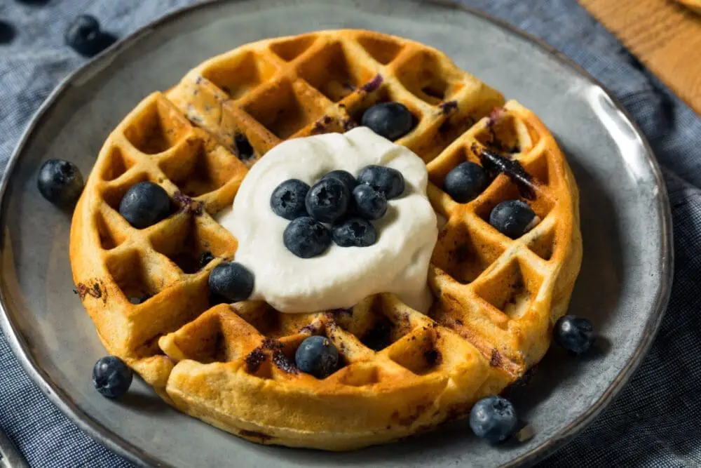 Low Calorie Blueberry Waffles