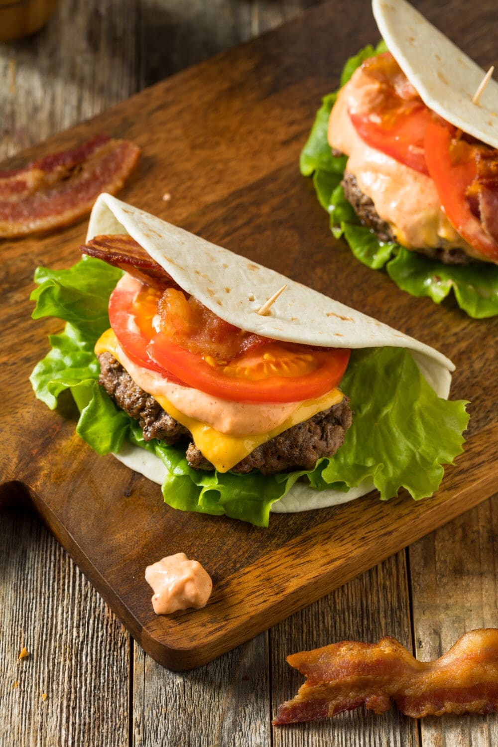 Low Calorie Burger Tacos