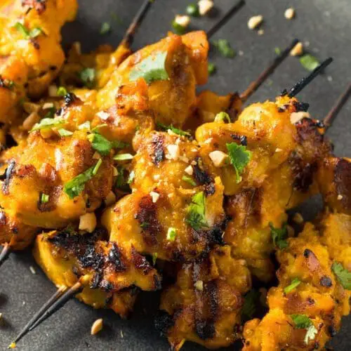 Low Calorie Chicken Satay with Peanut Sauce