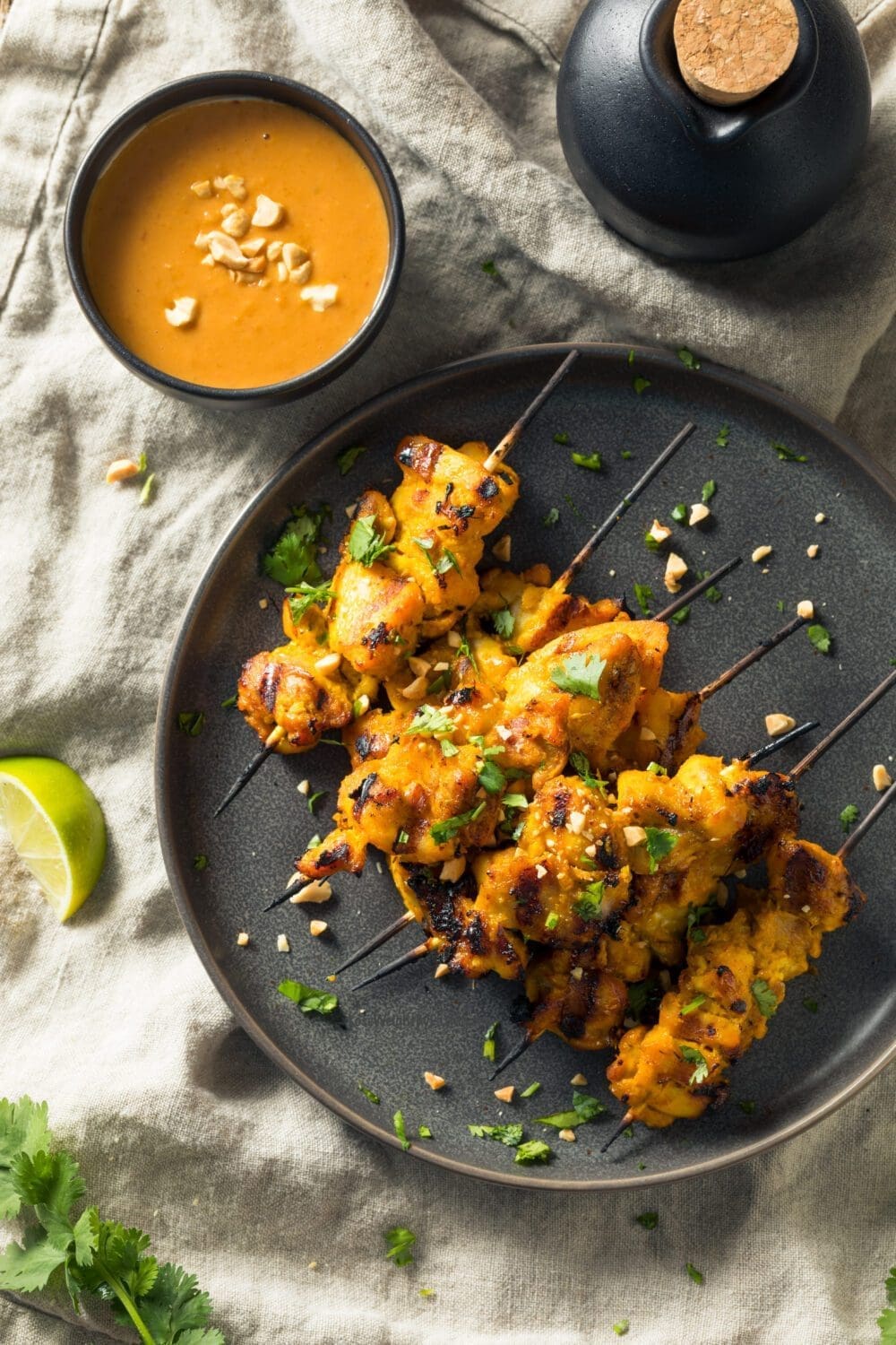 Low Calorie Chicken Satay with Peanut Sauce