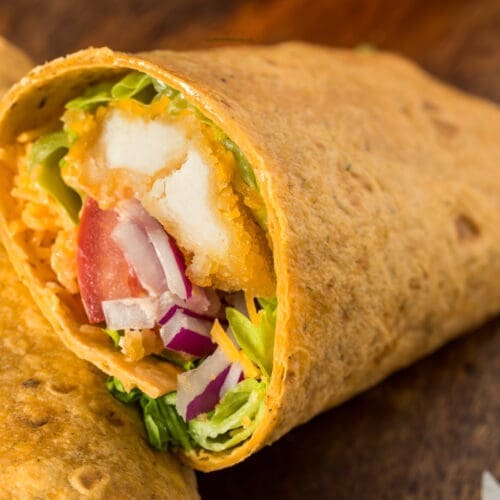 Low Calorie Crispy Chicken Wraps