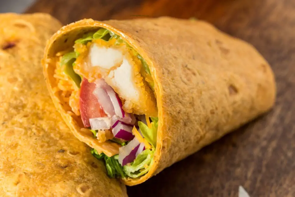 Low Calorie Crispy Chicken Wraps