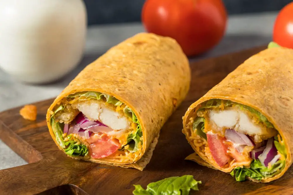 Low Calorie Crispy Chicken Wraps