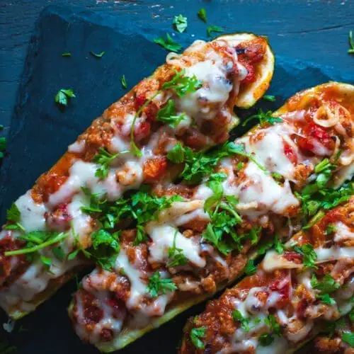 Low Calorie High Protein Stuffed Zucchini