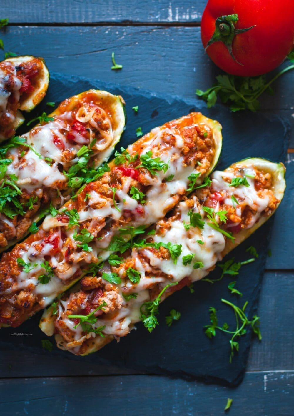 Low Calorie High Protein Stuffed Zucchini