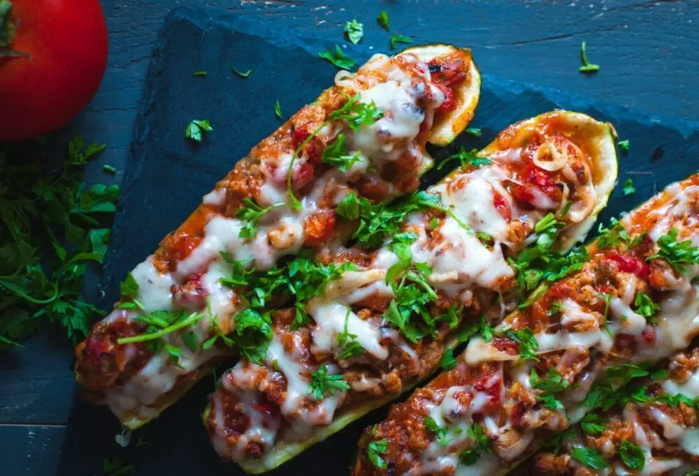 Low Calorie High Protein Stuffed Zucchini