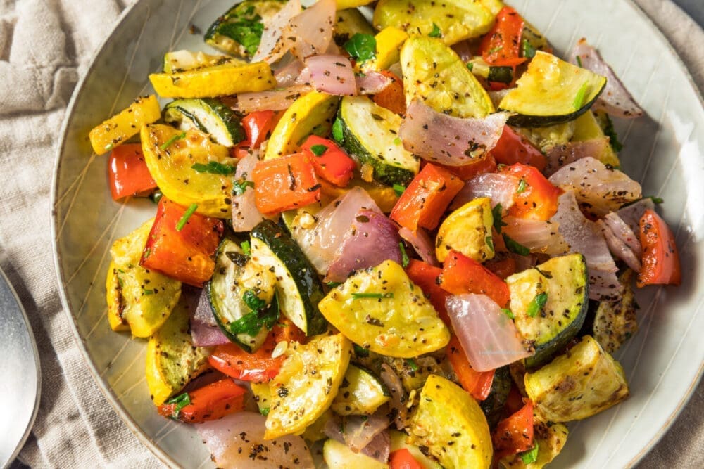 Low Calorie Roasted Summer Vegetables